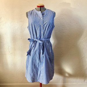 J. Crew Button Up Shift Dress with Tie Waist Size Large